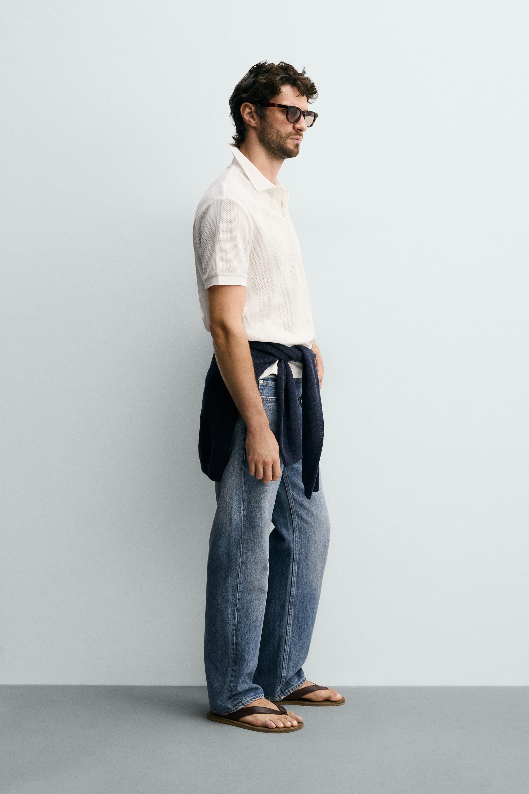 POLO REGULAR FIT EN JACQUARD À RAYURES